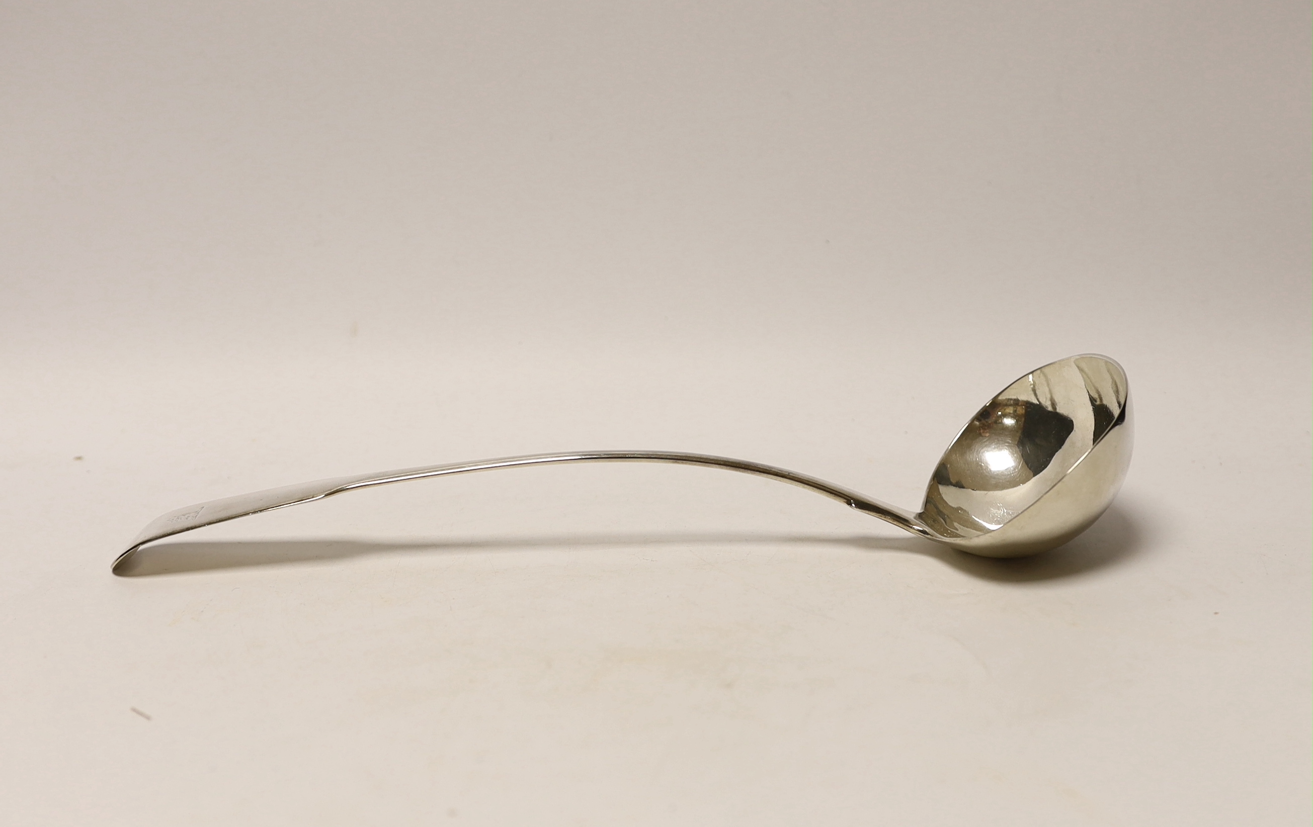 A George III silver fiddle pattern soup ladle, Peter & William Bateman, London, 1811, 33.4cm, 6.9oz.